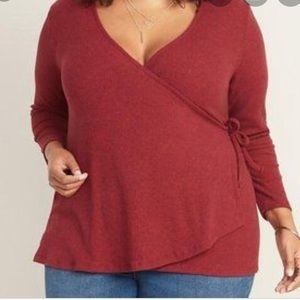Old Navy Ribbed Knit Wrap Top